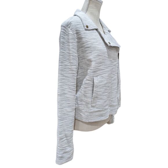 NWT Abbeline Grey Zip Up Textured Knit Jacket Size L - Picture 4 of 9